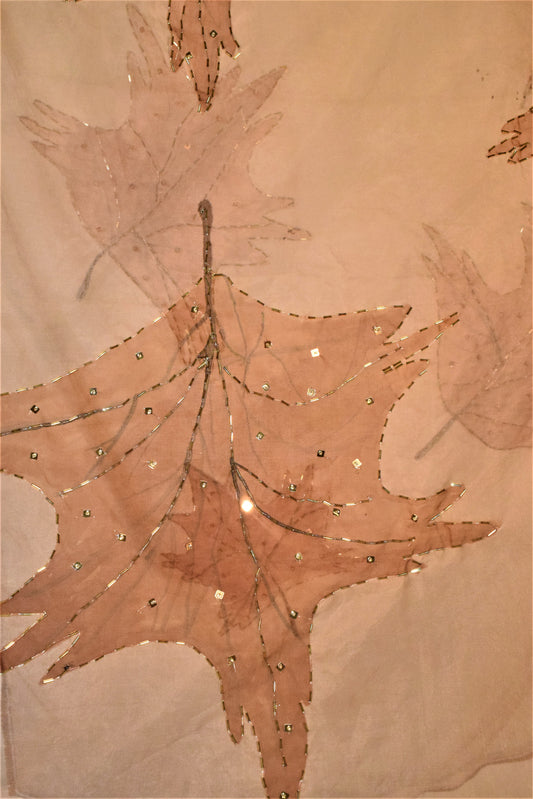 Dry leaves soft organza dubata with embalishment