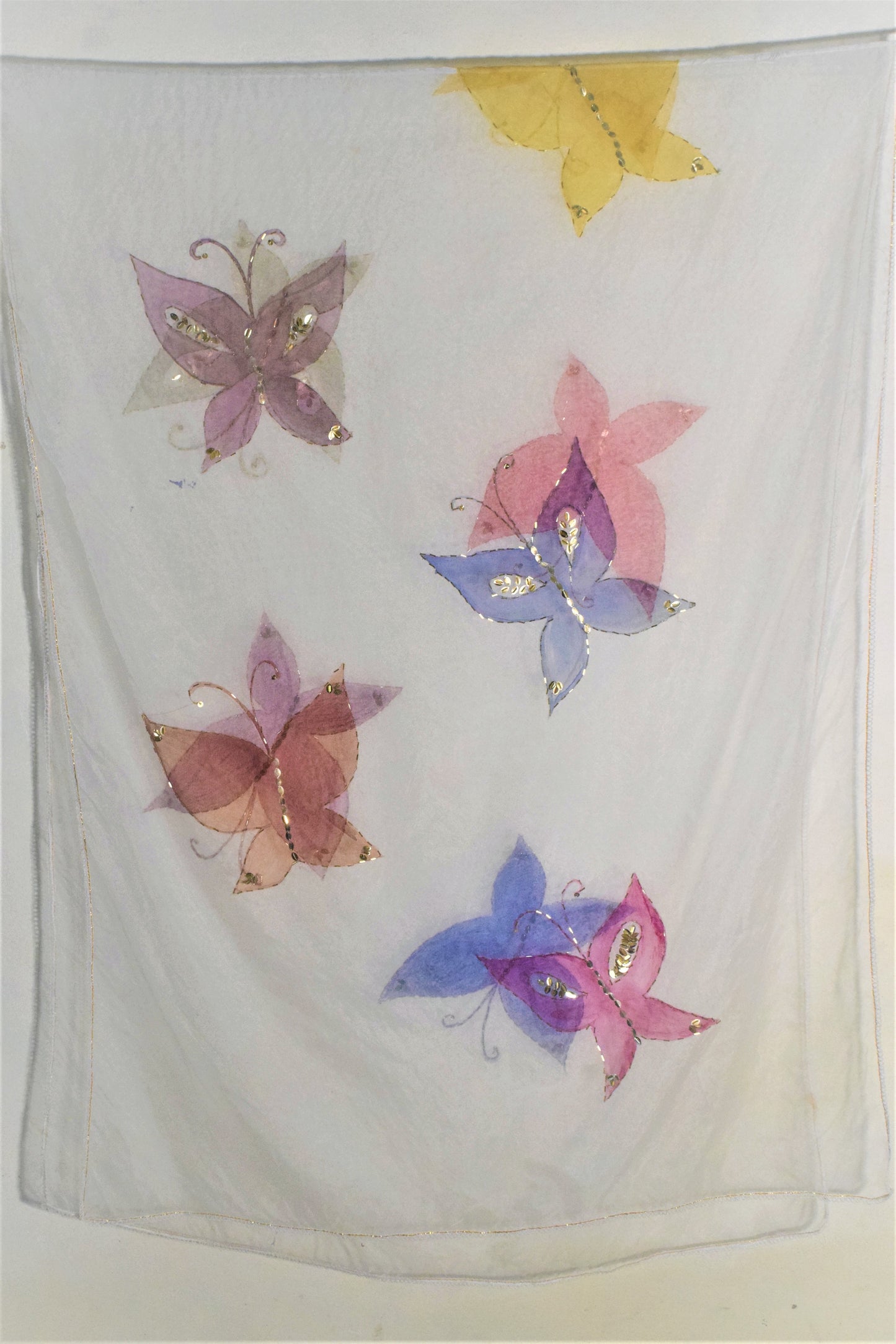 Butterfly  soft organza dubata with embalishment