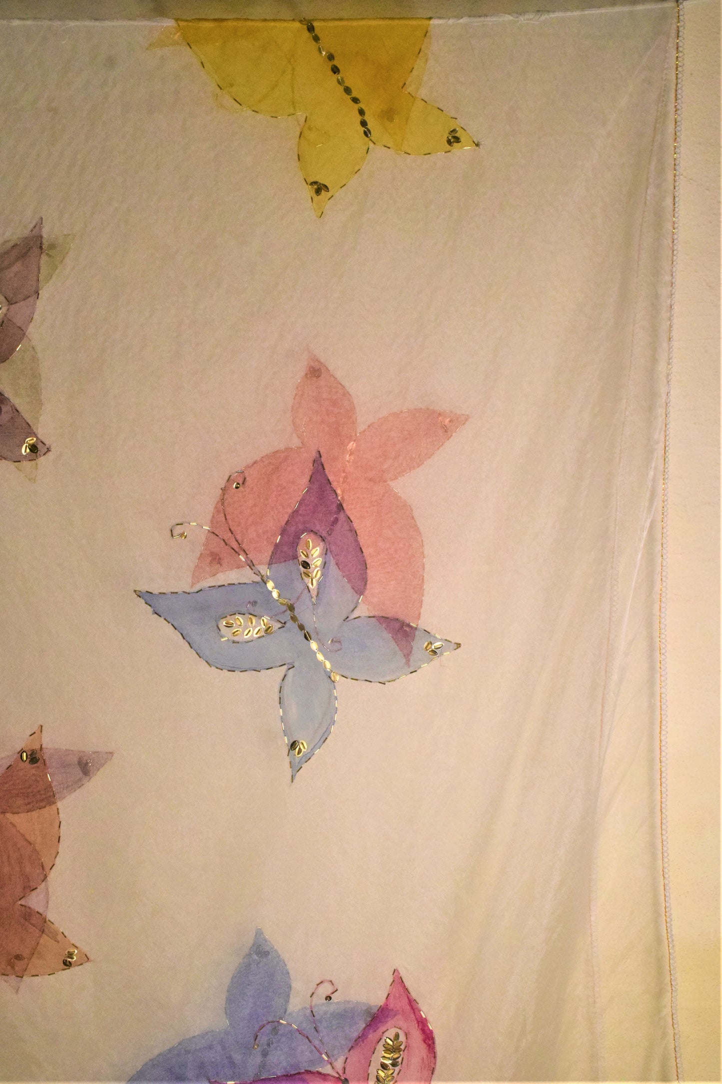 Butterfly  soft organza dubata with embalishment