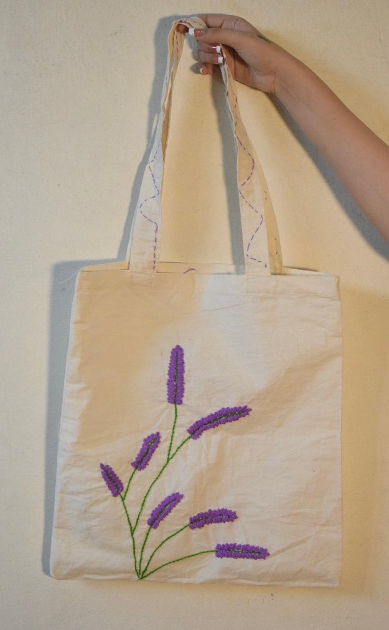 Levander /Tote Bag/Handmade Embroided Bag