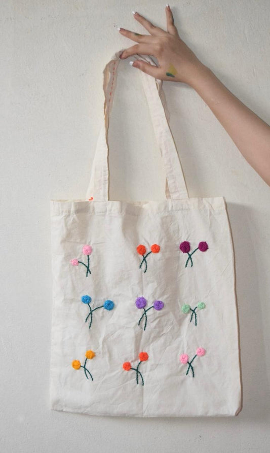 Rose /Tote Bag/Handmade Embroided Bag