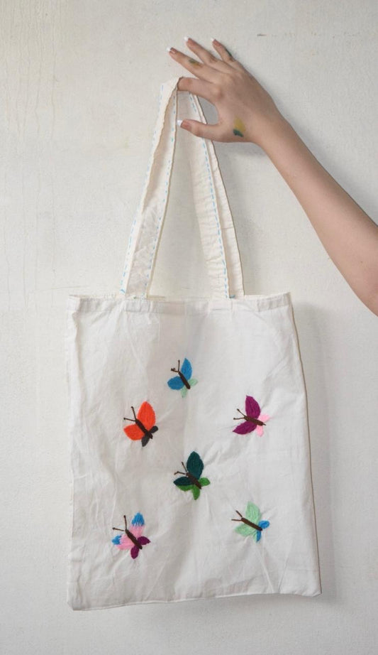 Butterfly /Tote Bag/Handmade Embroided Bag