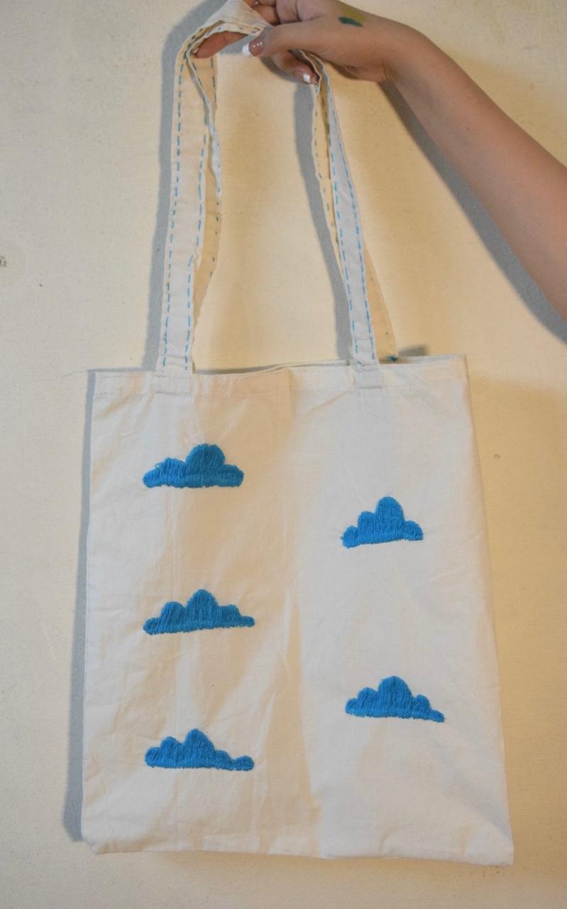 Sky /Tote Bag/Handmade Embroided Bag